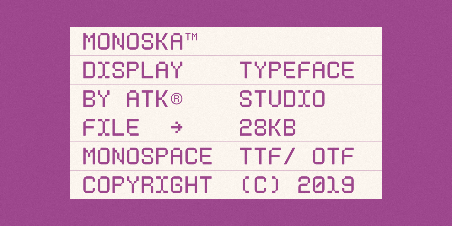 Пример шрифта Monoska #10